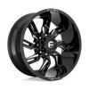 Fuel Wheels D74720008447 - Aluminum Wheels 20X10 Lockdown D747 6 On 139.7 Gloss Black Milled 106.1 Bore -18 Offset 39.9 Lbs Fuel Off Road Wheels