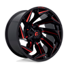Fuel Wheels D75522208247 - Aluminum Wheels 22X12 Reaction D755 8 On 165.1 Gloss Black Milled Red Tint 125.2 Bore -44 Offset Fuel Off Road Wheels