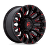 Fuel Wheels D82918908250 - Aluminum Wheels 18X9 Quake D829 8 On 165.1 Gloss Black Milled Red 125.1 Bore 1 Offset Fuel Off Road Wheels