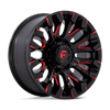 Fuel Wheels D82920908250 - Aluminum Wheels 20X9 Quake D829 8 On 165.1 Gloss Black Milled Red 125.1 Bore 1 Offset Fuel Off Road Wheels