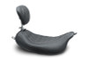 Mustang Motorcycle 79727GM - Mustang 08-21 Harley Wide Tripper FL Touring Pass Seat w/ Dr Backrest, Grey Diamond Stitch - Black