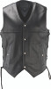 Kuryakyn 094431 - Leather By River Road Old Skool Leather Vest Black - Small