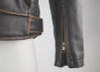 Kuryakyn 094382 - Leather By River Road Hoodlum Vintage Leather Jacket Black - Small