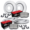 R1 Concepts WDUH2-54036 - R1 Brake Rotors - Carbon Coated w/ Optimum Oe Pads & Hdw