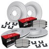 R1 Concepts WDUH2-76015 - R1 Brake Rotors - Carbon Coated w/ Optimum Oe Pads & Hdw