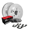 R1 Concepts WEUH1-93002 - R1 Brake Rotors - Slotted - Silver w/  5000 Oep Pads & Hdw