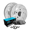 R1 Concepts WGWH1-39026 - R1 E- Line Series Brake Rotor - D/S - Silver w/ Ceramic Pads & Hdw