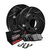 R1 Concepts WHVH1-54050 - R1 eLINE Series Brake Rotors - D/S - Black - Perf Off-Road/Tow Pads - Hdw