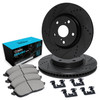R1 Concepts WHWH1-54141 - R1 E- Line Series Brake Rotor - D/S - Black w/ Ceramic Pads & Hdw