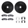 R1 Concepts WHWH1-54141 - R1 E- Line Series Brake Rotor - D/S - Black w/ Ceramic Pads & Hdw