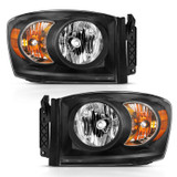 Anzo 111427 - 2006-2009 Dodge Ram 1500 Crystal Headlight  Black Amber Anzo 111427 - 2006-2009 Dodge Ram 1500 Crystal Headlight  Black Amber
