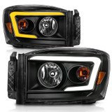 Anzo 111526 - 06-09 Dodge RAM 1500/2500/3500 Headlights Black Housing/Clear Lens (w/Switchback Light Bars)