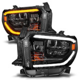 Anzo 111531 - 2014-2017 Toyota Tundra LED Crystal Headlights w/ Switchback Black Housing w/ DRL