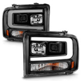 Anzo 111551 - 99-04 Ford F250/F350/F450/Excursion (excl 99) Projector Headlights - w/ Light Bar Black Housing
