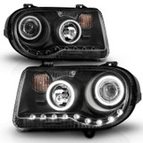 Anzo 121251 - 2005-2010 Chrysler 300C Projector Headlights w/ Halo Black (CCFL) G2