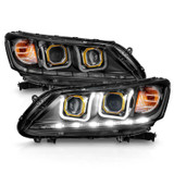 Anzo 121492 - 2013-2015 Honda Accord Projector Headlights w/ U-Bar Black