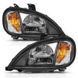 Anzo 131028 - 1996-2013 Freightliner Columbia LED Crystal Headlights Black Housing w/ Clear Lens (Pair)