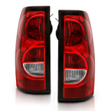 Anzo 311302 - 2004-2007 Chevy Silverado Taillight Red/Clear Lens w/Black Trim (OE Replacement)