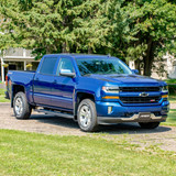 ARIES 2055541 - RidgeStep 6-1/2" x 91" Black Steel Running Boards, Select Silverado, Sierra Crew