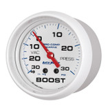 AutoMeter 200775 - Marine White Gauge 2-5/8in Mechanical Vacuum/Boost Gauge 30INHG-30PSI