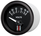 AutoMeter ST3216 - Stack Instruments 52mm 8-18V Electric Battery Voltage Gauge - Black