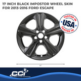 Coast To Coast IWCIMP371BLK - Wheel Cover 17 Inch 5 Spoke Gloss Black Set Of 4