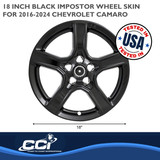 Coast To Coast IWCIMP393BLK - Wheel Cover 18 Inch 5 Spoke Gloss Black Set Of 4