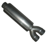 Diamond Eye 460017 - Diesel Exhaust Muffler 32 Inch Round 4 Inch Center/ Dual Aluminized Performance Louvered Exhaust Muffler