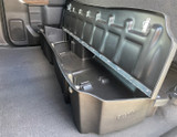 DU-HA 10410 - DÜHA Lockable Under Seat Storage fits 2019-2025 Chevy Silverado/GMC Sierra Light Duty Crew Cab & 2020-2025 Heavy Duty Crew Cab -- Black Heavy-Duty Back Seat Lockbox, Includes 2 Keys 