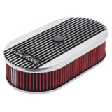 Edelbrock 4273 - Air Cleaner Elite II Oval Single 4-Bbl Carb 2 5In Red Element Polished
