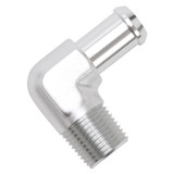 Edelbrock 8179 - Hose End 90-Deg 1/2In NPT to 5/8In Barb Clear Anodize