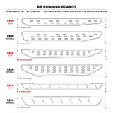 Go Rhino 6964358020T -  RB30 Running Boards with Mounting Brackets & 2 Pairs of Drops Steps Kit - Protective Bedliner Coating