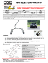 HKS 31019-AF127 - Hi-Power SPEC-L2 GRB/GRF EJ20