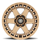 Icon 3417858347BS - Raider 17x8.5 6x5.5 0mm Offset 4.75in BS Satin Brass Wheel