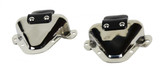 Kentrol 30513 - Jeep CJ/YJ Interior Door Latch Brackets Pair 81-95 CJ and Wrangler YJ Polished Silver