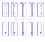 King Engine Bearings MB 512XP 010 - MAIN BEARING SET For FORD BDA