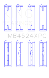King Engine Bearings MB4524XPCSTDX - King Nissan VR38DETT pMaxKote Crankshaft Main Bearing Set - Size STDX