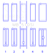 King Engine Bearings MB510SI - King Chrysler 360 Main Bearing Set