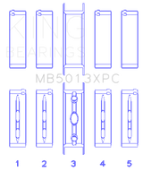 King Engine Bearings MB5013XPC010 - King GM Vortec / LS-Series Gen III / IV Crankshaft Main Bearing Set (Set of 5) King Engine Bearings MB5013XPC010 - King GM Vortec / LS-Series Gen III / IV Crankshaft Main Bearing Set (Set of 5)