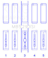 King Engine Bearings MB5293SI001 - King GM 294/325/345/364CI 4.8/5.3/5.7/6.0L L20/LS1/LS2/LS4/LS6 (Size 001) Main Bearing Set