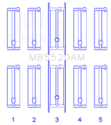 King Engine Bearings MB5520AM0.5 - Opel C20Xe/X18Xe/X22Xe (Size +0.50mm) Main Bearing Set