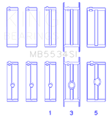 King Engine Bearings MB5534SI030 - King Chrysler/Jeep 318ci (Size 030) Main Bearing Set