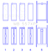 King Engine Bearings MB557XPC020 - King GM 262/267/302/307/327/350 (Size .020) Coated Performance Main Bearing Set
