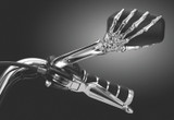 Kuryakyn 1759 - Skeleton Hand Mirrors Chrome/Black