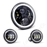 Letric Lighting LLC-ILHK-7BH - 7in Led Black Full-Halo Indian