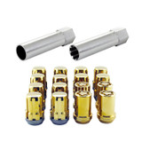 McGard 65457GDC - SplineDrive Tuner 4 Lug Install Kit w/Locks & Tool (Cone) M12x1.5 / 13/16 Hex - Gold (CS)