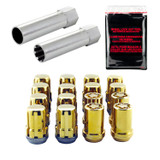 McGard 65457GD - SplineDrive Tuner 4 Lug Install Kit w/Locks & Tool (Cone) M12X1.5 / 13/16 Hex - Gold