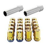 McGard 65557GDC - SplineDrive Tuner 5 Lug Install Kit w/Locks & Tool (Cone) M12x1.5 / 13/16 Hex - Gold (CS)