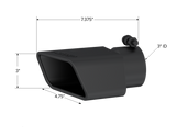 MBRP T5120BLK - Exhaust Tip Rectangle Angled Cut Fits 3 Inch Systems Passenger Side