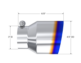 MBRP T5180BE - T304 Stainless Steel Burnt End Tip 3 Inch inlet 4.5 Inch OD Out 6.13 Inch Length Angle Cut